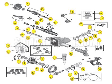 Axle Parts Diagrams Front Dana 30 - Wrangler YJ - Somar 4X4 - The House of Jeep