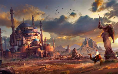 🔥 Free Download Fantasy City Painting Wallpaper Hd For Desktop by ...