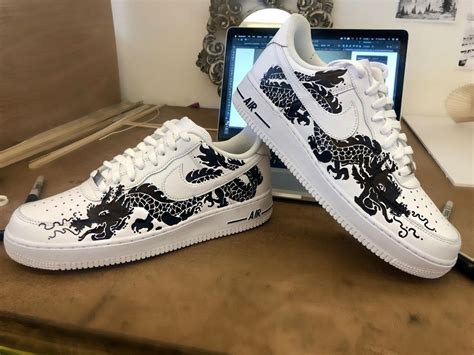 BLACK CHINESE DRAGON // NIKE AIR FORCE 1'S | THE CUSTOM MOVEMENT in ...