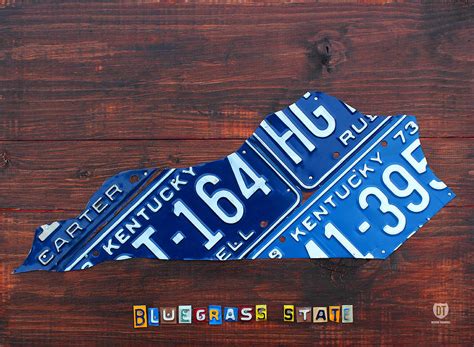 Kentucky License Plate Map The Bluegrass State Mixed Media by Design Turnpike - Fine Art America