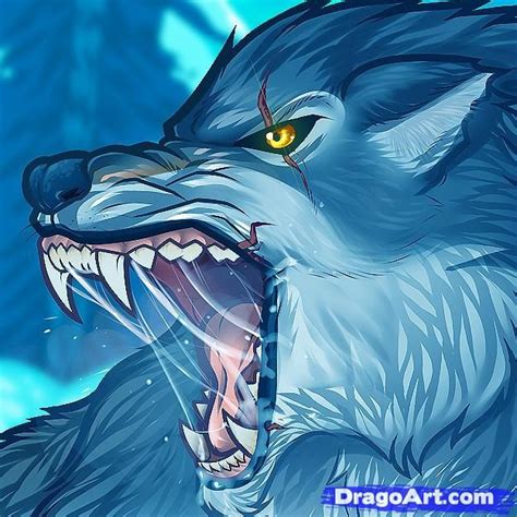 Angry Anime Wolf Drawing