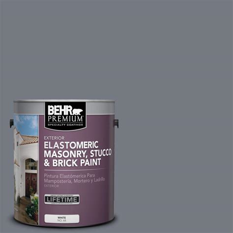 BEHR Premium 1 gal. #N510-5 Liquid Mercury color Elastomeric Masonry, Stucco and Brick Paint ...