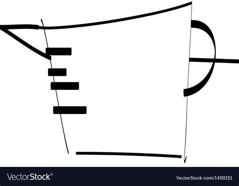 A measuring cup is placed Royalty Free Vector Image