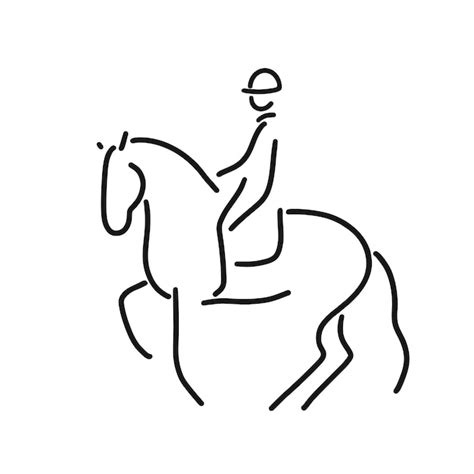 Premium Vector | Equestrian sport rider on a horse stick figure