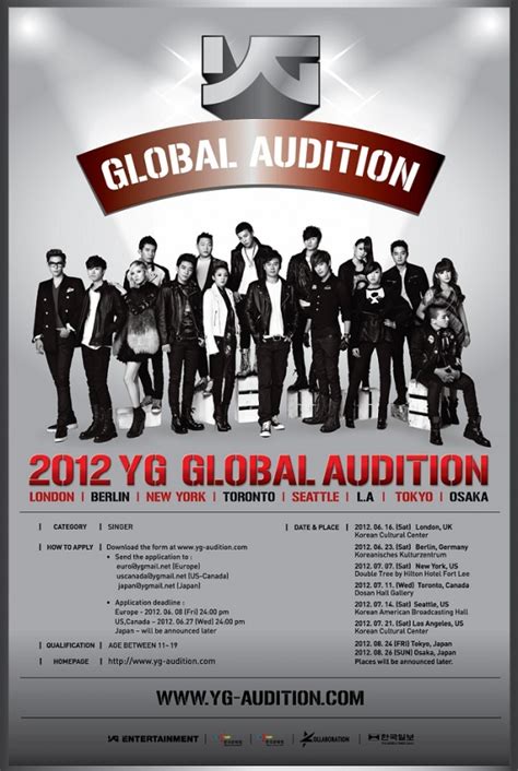 YG Entertainment to Hold Global Audition in 5 Different Countries North ...