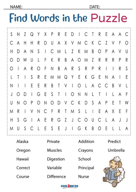 Printable 5th Grade Word Search - Cool2bKids