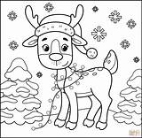 Cute Christmas Reindeer Coloring Pages sketch template