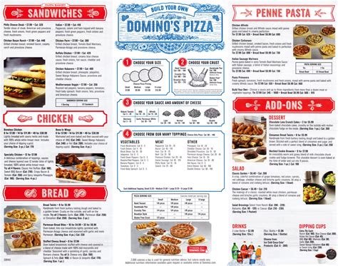 Domino's Pizza Near Me Printable Menu