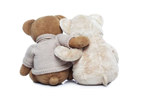 Back View Of Two Teddy Bears Hugging Each Other Stock Image - Image of bear, childhood: 9499165