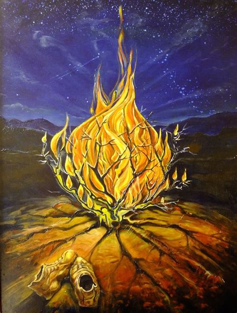 Custom Made Oil Painting "The Burning Bush" | Burning bush, Painting ...