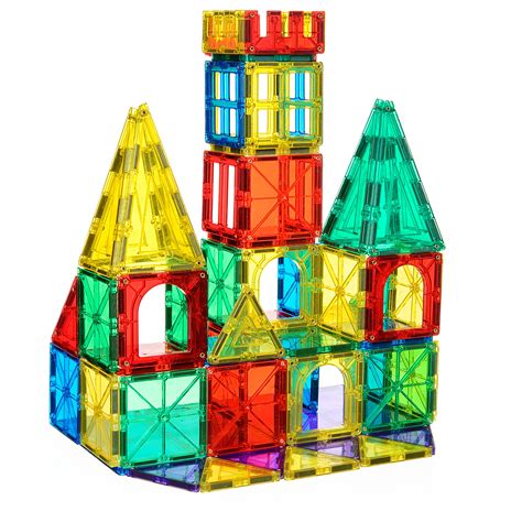 My Little Architect, Magnetic Tiles for Kids, 60-piece 3D Magnet Block Building | eBay