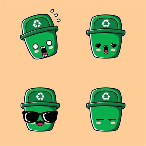 vector illustration of cute trash can emoji 9921897 Vector Art at Vecteezy