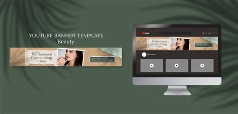 Premium PSD | Beauty class youtube banner template