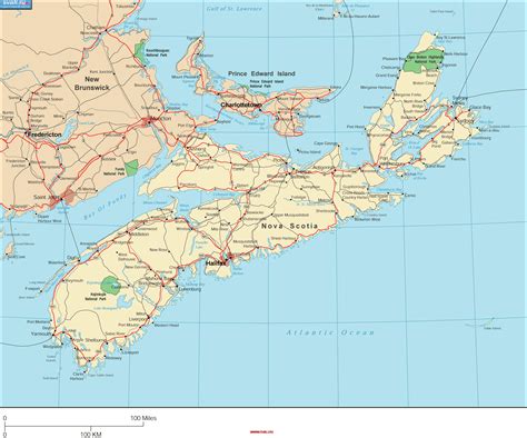 карты : Карта провинции Новая Шотландия, Канада (англ.) | Канада | Туристический портал Svali.RU