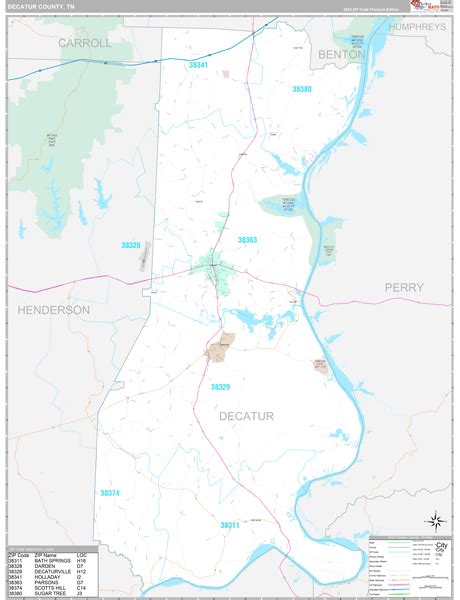 Decatur County, TN Zip Code Map - Premium