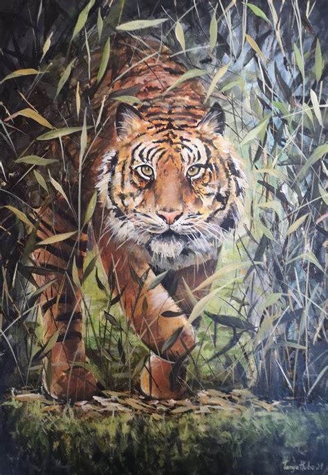 Tiger in the jungle Painting | Tiger painting, Jungle painting, Original animal painting