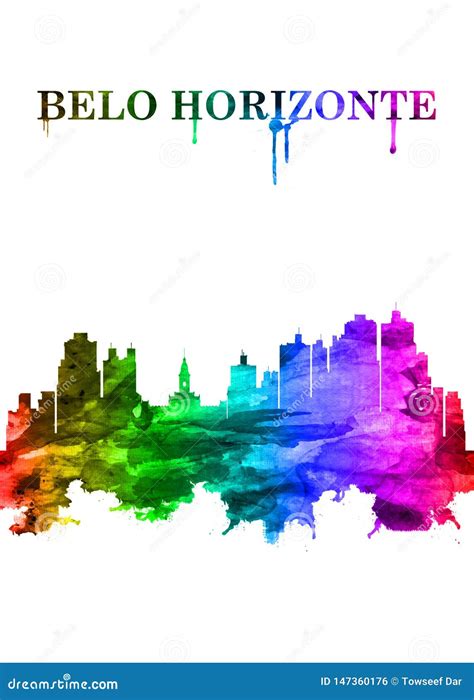 Belo Horizonte Brazil Skyline Portrait Rainbow Stock Photo | CartoonDealer.com #147360176