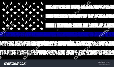 Flag Usa Police Support Symbol Thin Stock Vector (Royalty Free) 1535012543 | Shutterstock