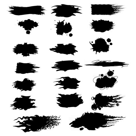 Different strokes of black paint on a white background - Vector 3059230 ...