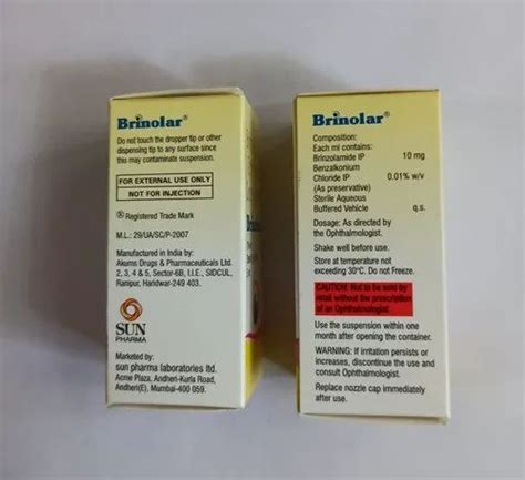 Brinzolamide - Brinolar - Eye Drops, Packaging Type: Bottle, Packaging ...