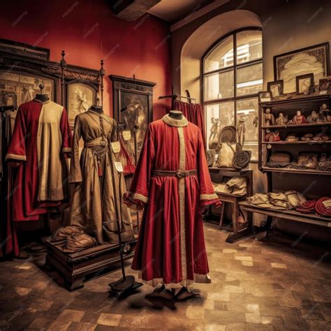 Premium AI Image | Interior of store with medieval costumes