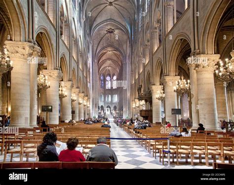 Interior of Notre-Dame de Paris. Notre-Dame de Paris ("Our Lady of Paris"), referred to simply ...