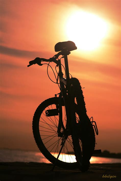 sunset silhouette bicycle photography...