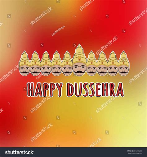 Happy Dussehra Card Ravana Ten Heads Stock Vector (Royalty Free) 316208255 | Shutterstock