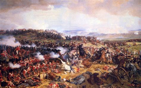 Charge of the French Cuirassiers at the Battle of Waterloo against Scottish Highlanders image ...