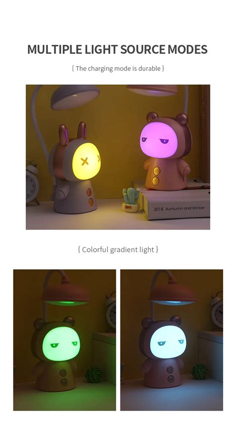 Yizhi Collapsible Cartoon Led Desk Lamp Usb Portable Charging Lamp Bedroom Bedside Kids Night ...