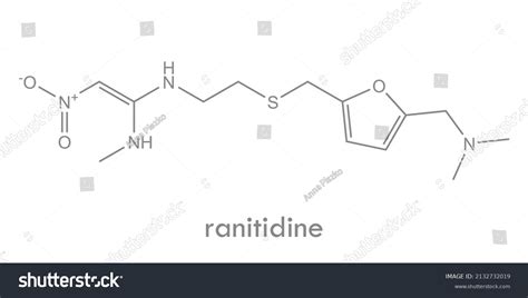 Ranitidine Structure H2 Receptor Blocker Used Stock Vector (Royalty ...