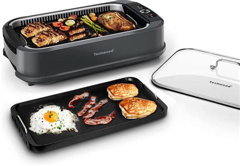 Buy Indoor Smokeless Grill, Techwood 1500W Electric Grill with Tempered ...