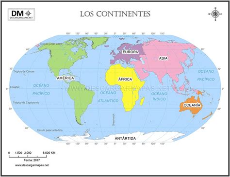 Mapamundi de los continentes | Continentes, Mapa del mundo continentes ...