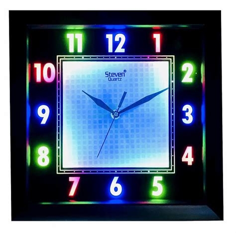 Multi Color Square LED Wall Clock-12006(Multi) – Steven Quartz LLP