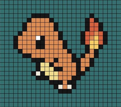 Charmander Pixel Art en 2023 | Punto de cruz de pokemon, Pixel art, Punto de cruz