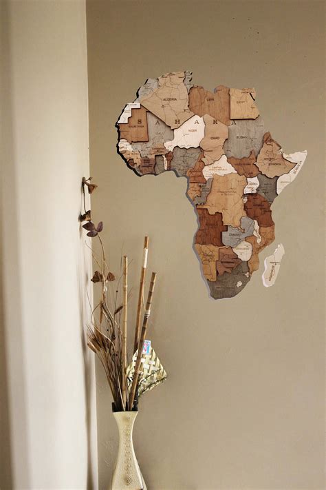 Wooden Map of Africa for Wall Decoration. Office Decor and Gift Ideas ...