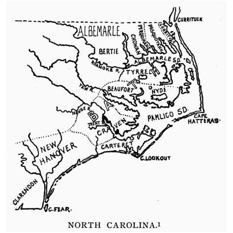 North Carolina C1729. Nmap Of The Colony Of North Carolina Showing The Grants And Divisions Of ...