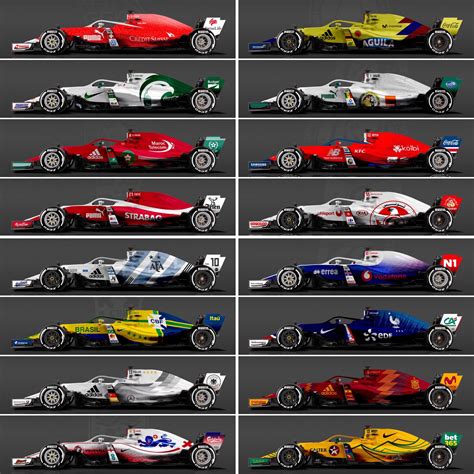 F1 concept livery designs based on each football kit of the 32 World ...