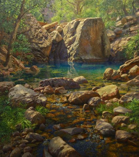 Oil Painting of clear water and rocks, The Kimberley, Australia. by Andrew Tischler | Landscape ...