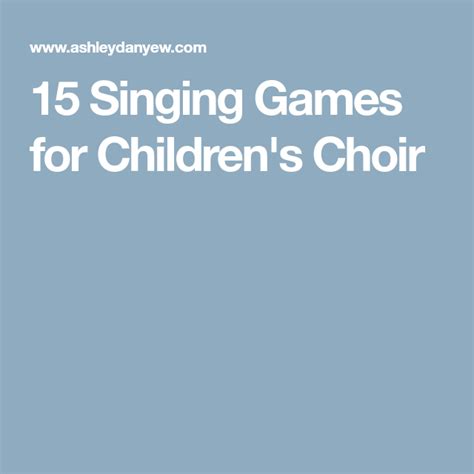 15 Singing Games for Children's Choir Fun Games For Kids, Activities ...