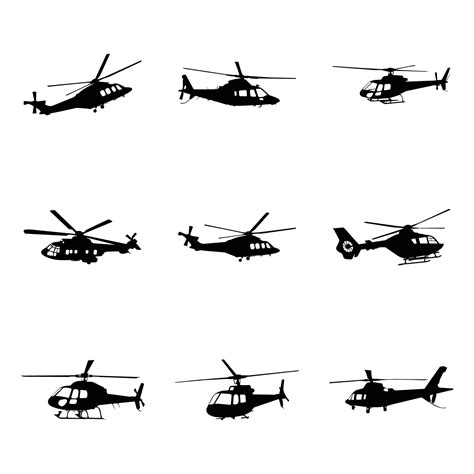 set of helicopter silhouette vector free 20817609 Vector Art at Vecteezy