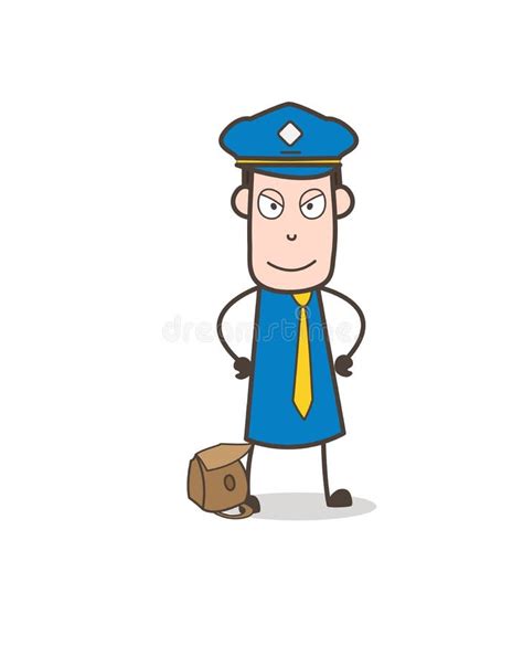 Postal Worker Cartoon Wondering Stock Illustration - Illustration of ...