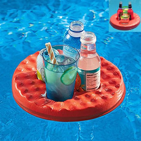 Floating Foam Fruit Drink Cup Holder Portable Pool Tray for Pool Party, Water Fun and Kids Bath ...