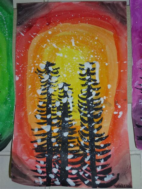 Mrs. Werner's Art Room: 4th grade Winter Paintings