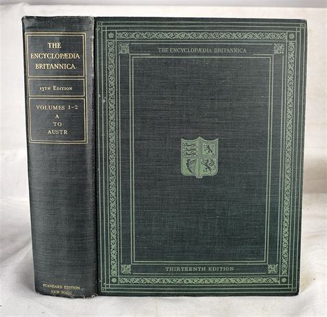 Encyclopaedia Britannica 13th Edition Cambridge Issue 1926 (Encyclopedia Britannica Thirteenth ...