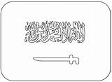 Saudi Arabia Flag Coloring Sheet Sketch Page sketch template