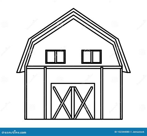 Farm, Animals and Farmer Cartoon in Black and White Stock Vector - Illustration of land, barn ...