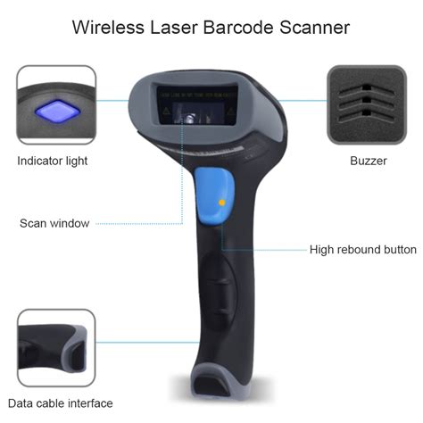 OEM 1D Laser Reader Barcode Wireless Automatic Sensing Scanning Barcode Scanner For Supermarket ...