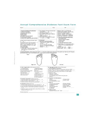 Annual Diabetic Foot Exam Form - Fill and Sign Printable Template Online