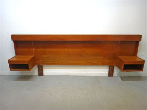 Danish Modern Teak King Headboard with Floating Nightstands | Beds ...